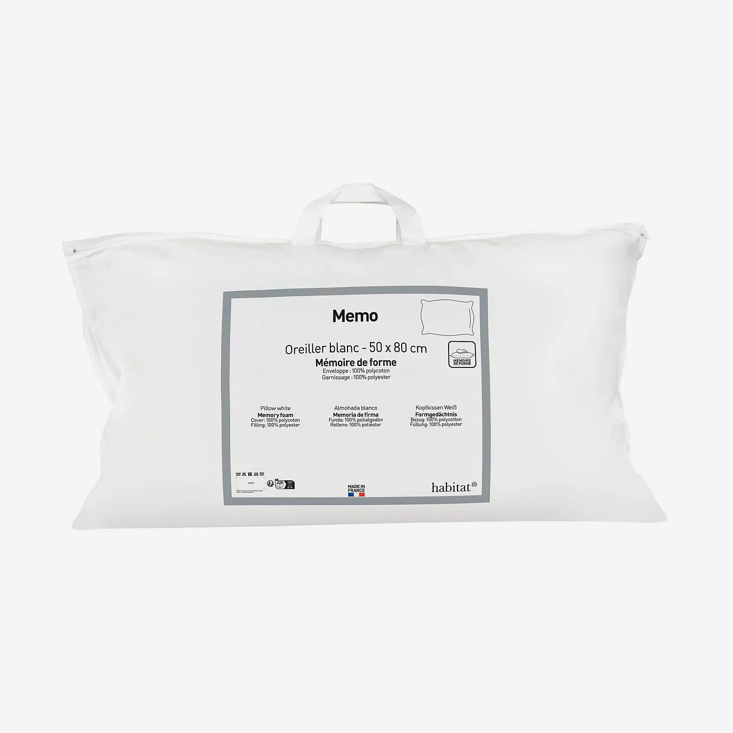 Oreiller en mousse à mémoire de forme - 50 x 80 cm - 2