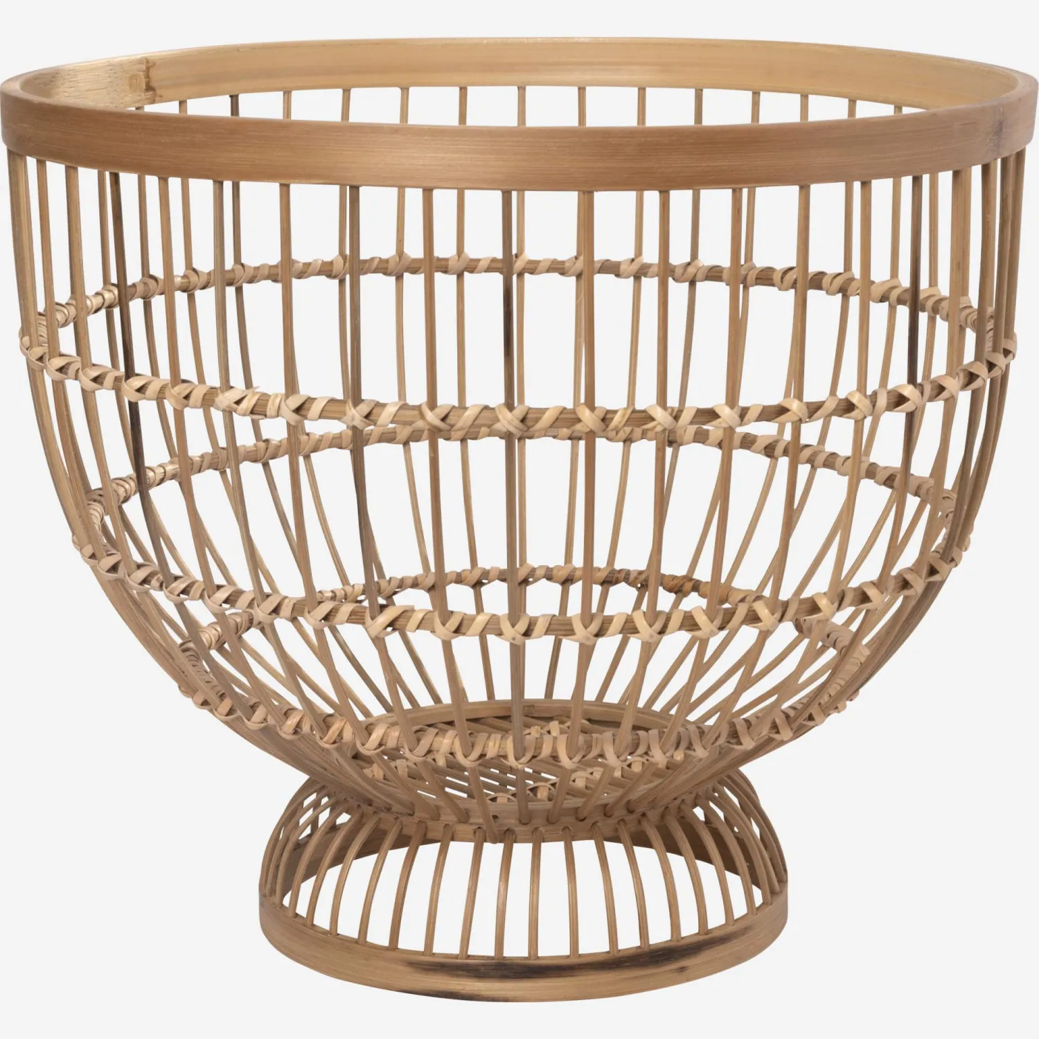 Corbeille haute en bambou - 30 x 25,5 cm - Naturel