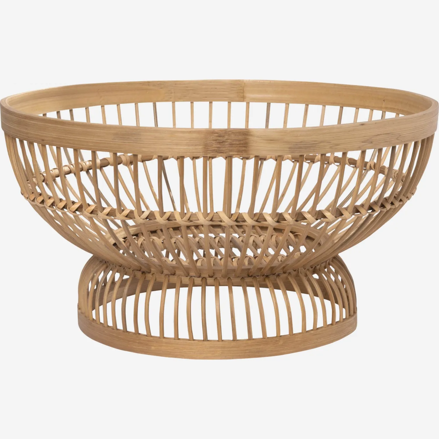 Corbeille basse en bambou - 30 x 15,5 cm - Naturel