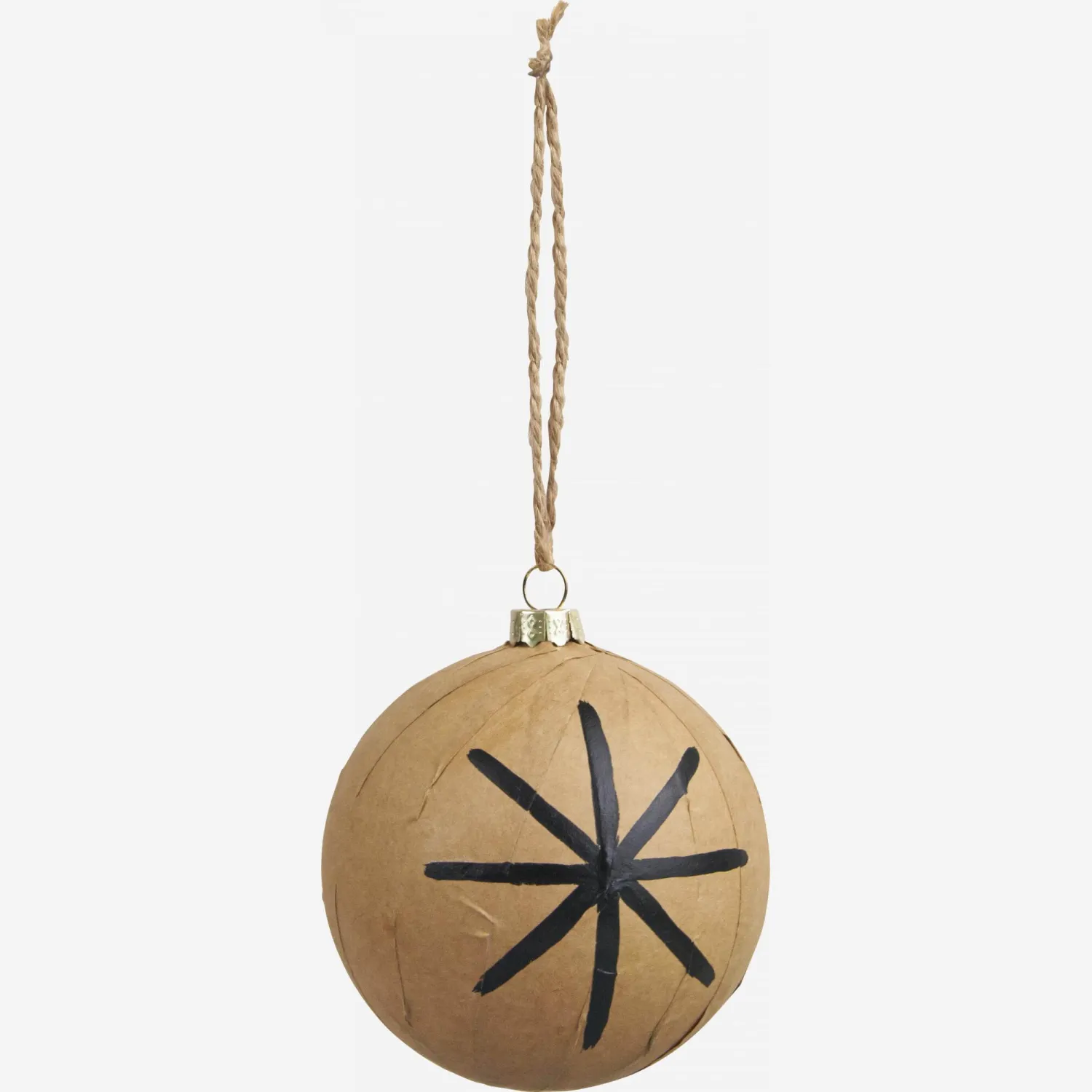 Décoration de Noël - Boule en plastique avec étoiles noires 