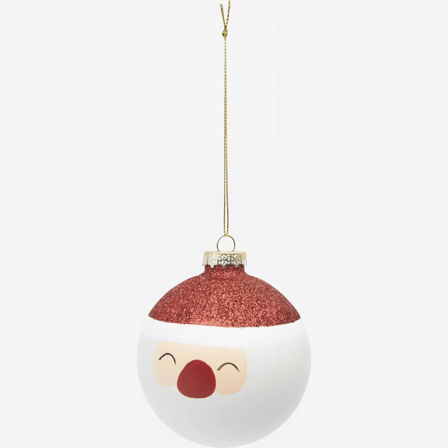 Decoração de Natal - Bola Pai Natal em vidro   