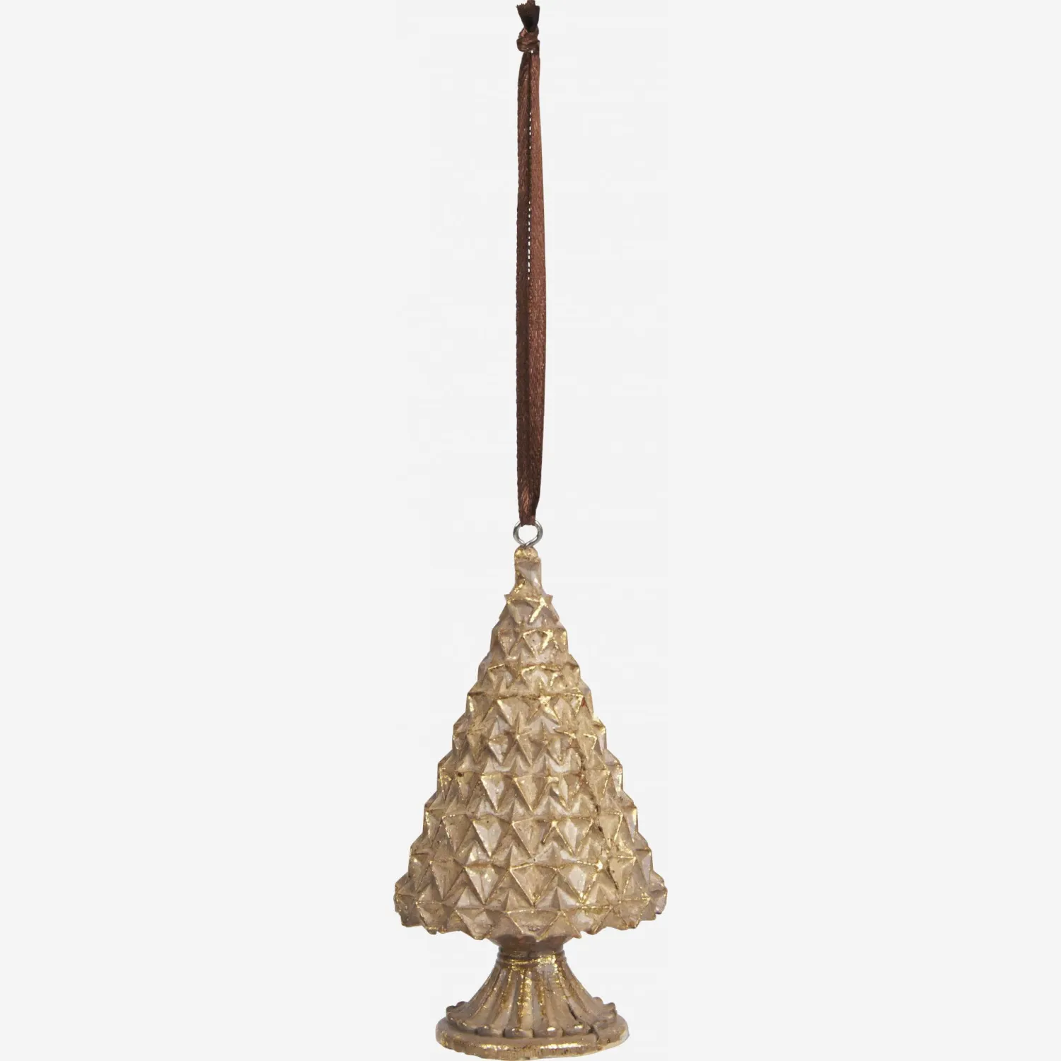 Decoração de Natal - Pinheiro em resina para pendurar - 5 cm - Dourado 