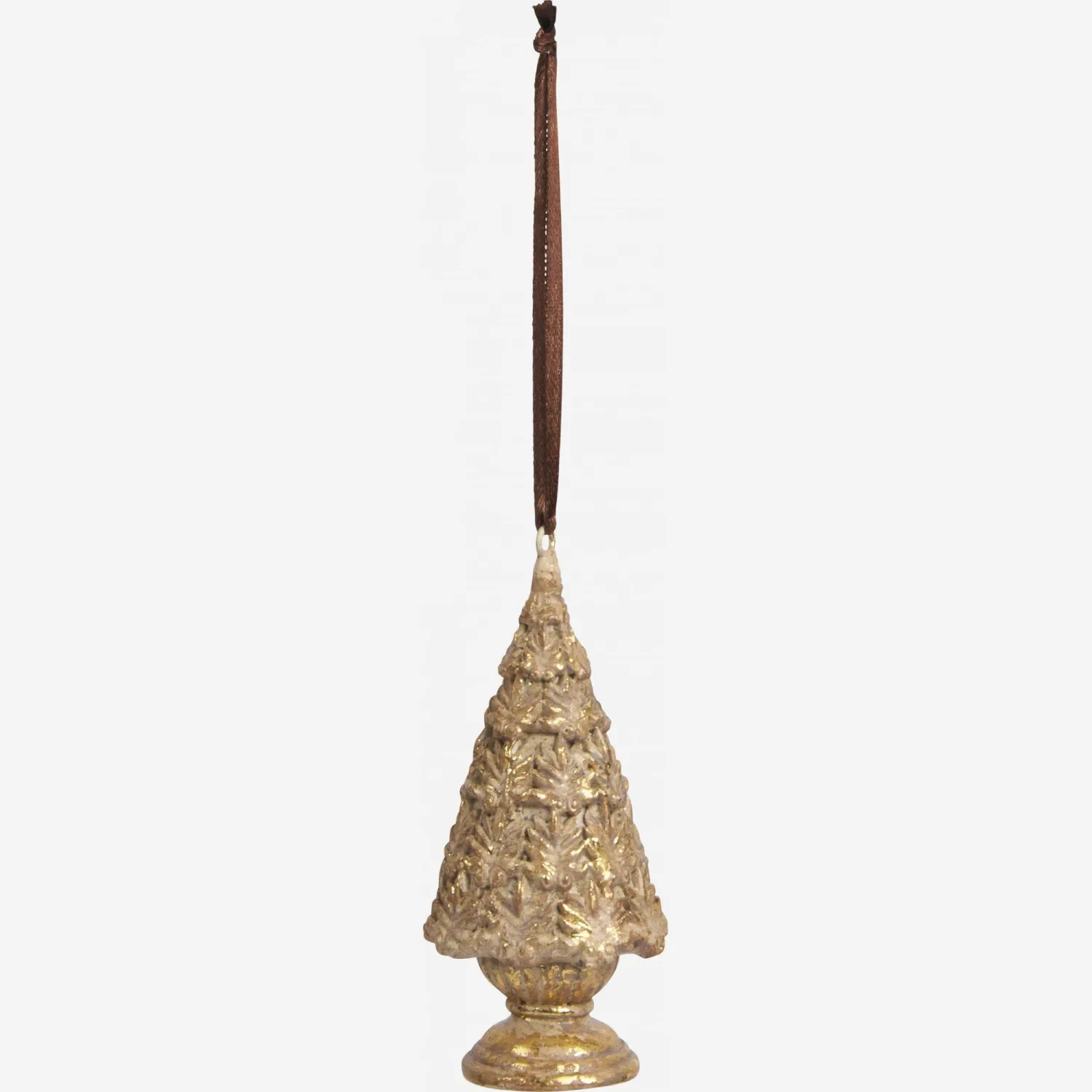 Décoration de Noël - Sapin en résine à accrocher - 4,5 cm - Doré 