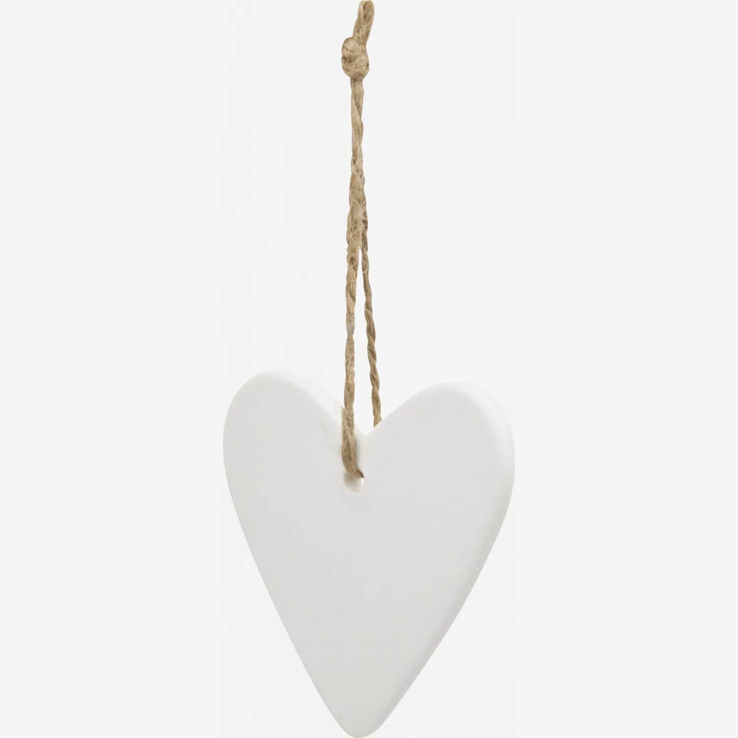 Décoration de Noël - Coeur en porcelaine à accrocher - Blanc 