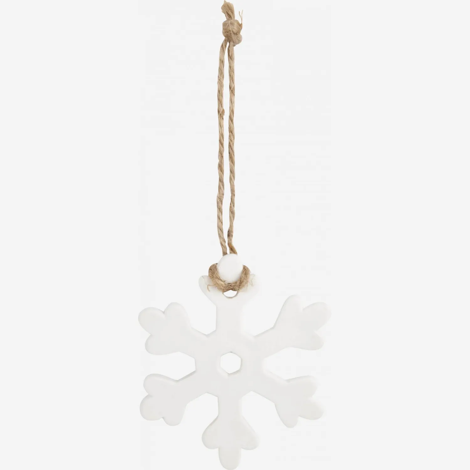 Decoração de Natal - Floco de porcelana para pendurar - Branco 