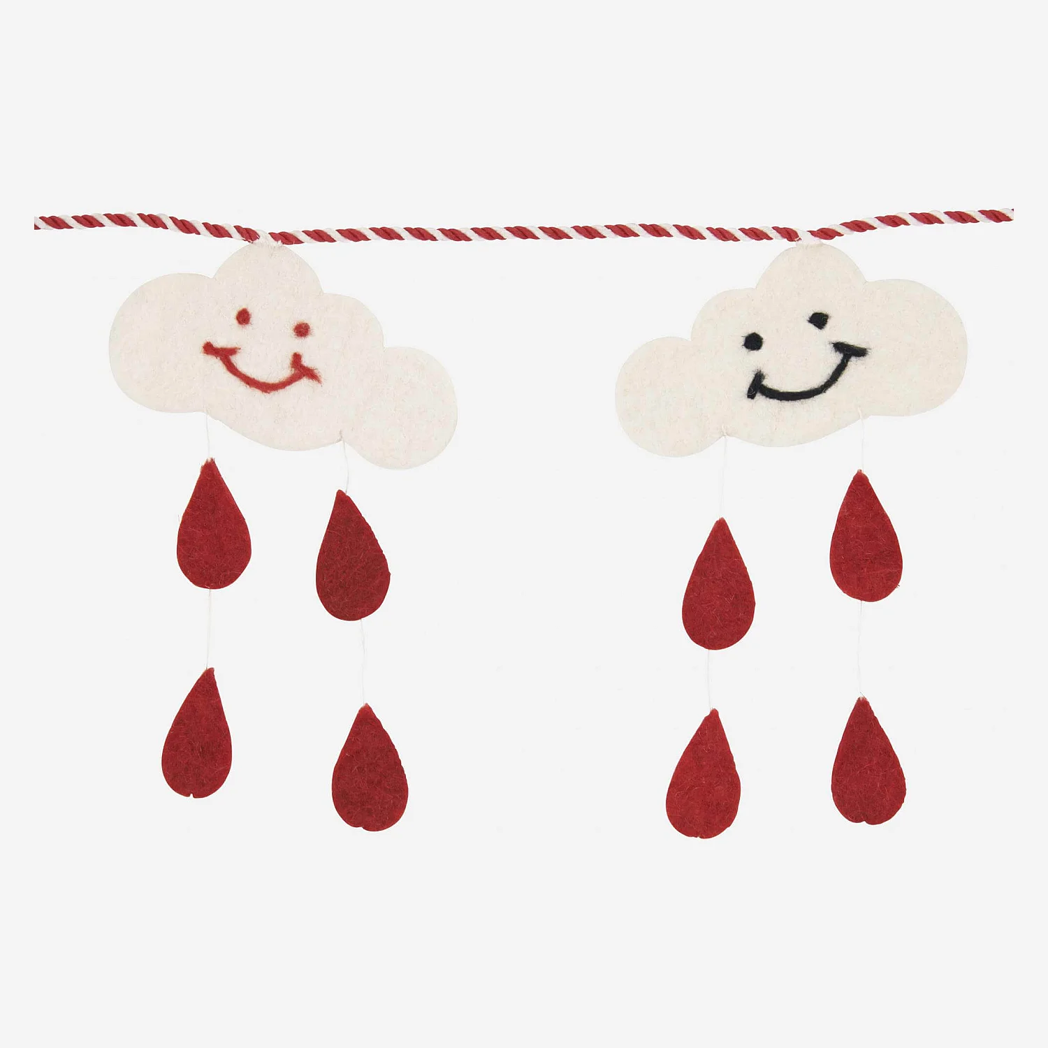 Décoration de Noël - Guirlande de nuages en feutre  - 1 m - 3