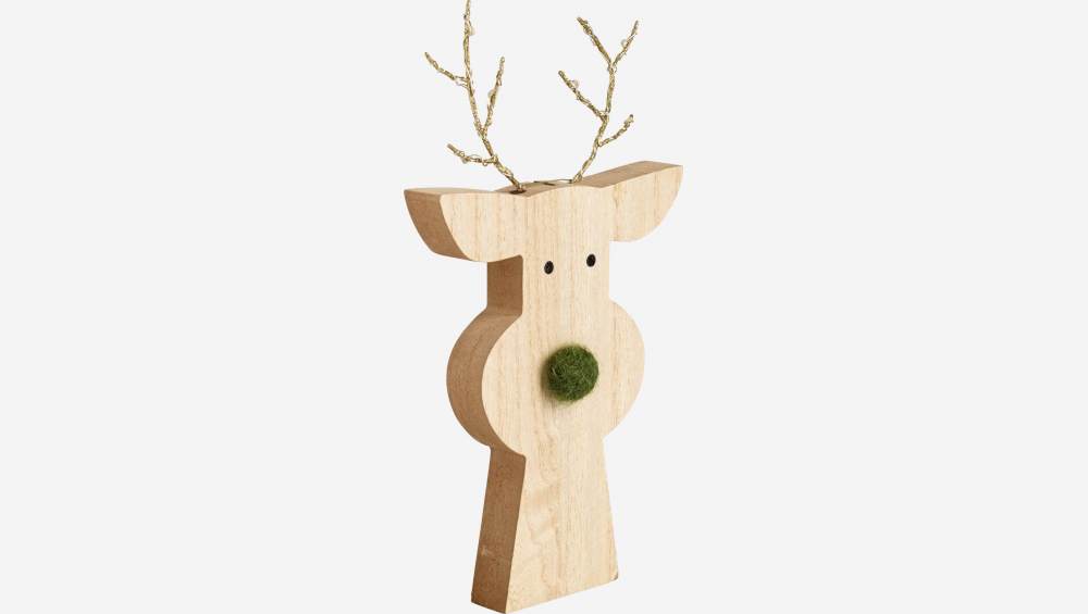 Tête de cerf décorative en bois - 30 cm