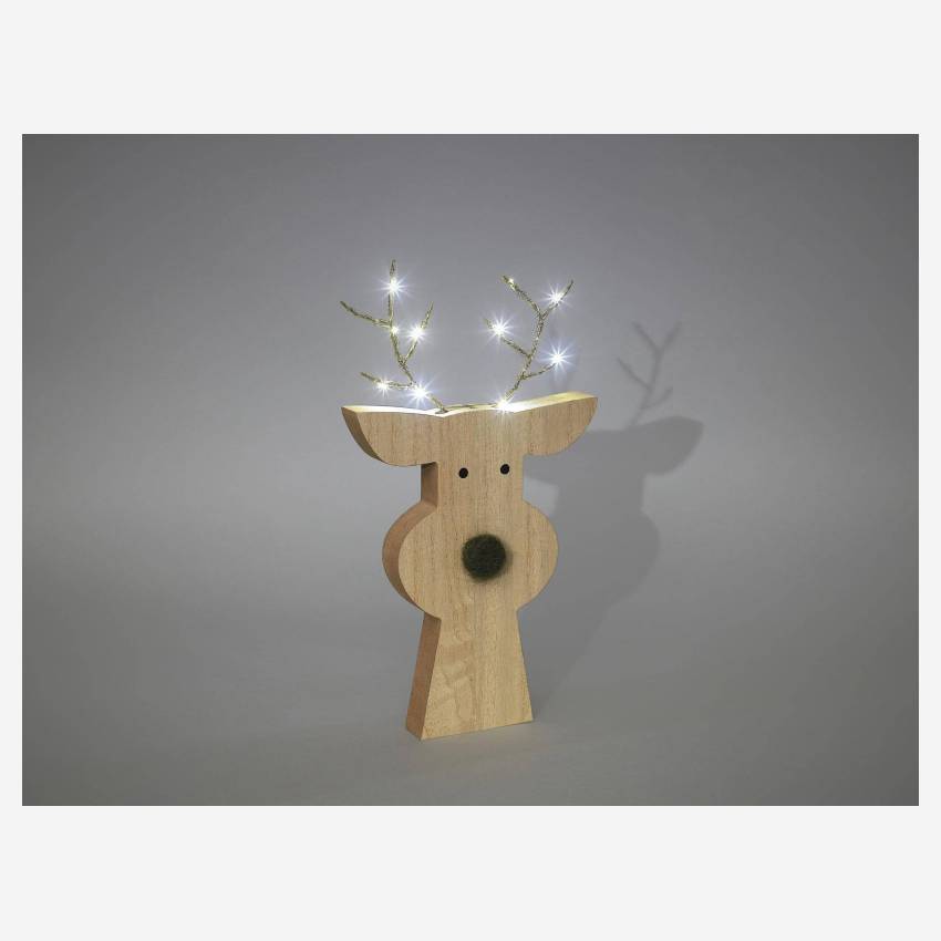 Tête de cerf décorative en bois - 30 cm