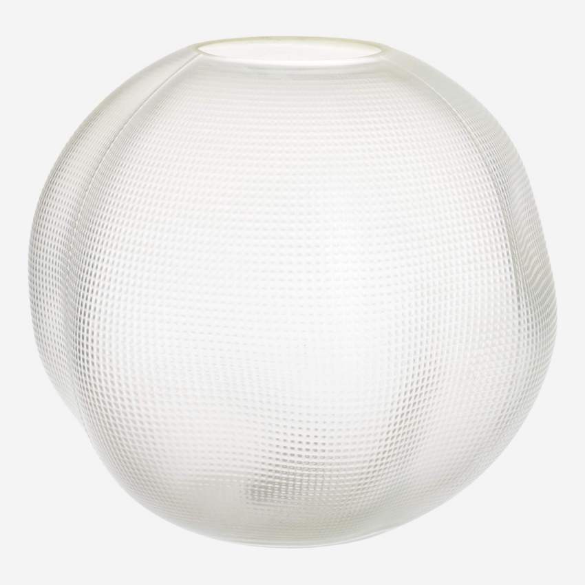 Vase aus strukturiertem, mundgeblasenem Glas - Weiß