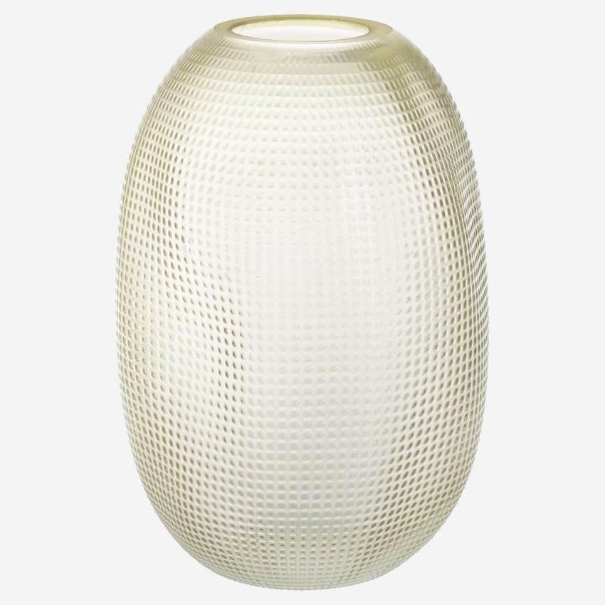 Vase aus strukturiertem, mundgeblasenem Glas - Gelb