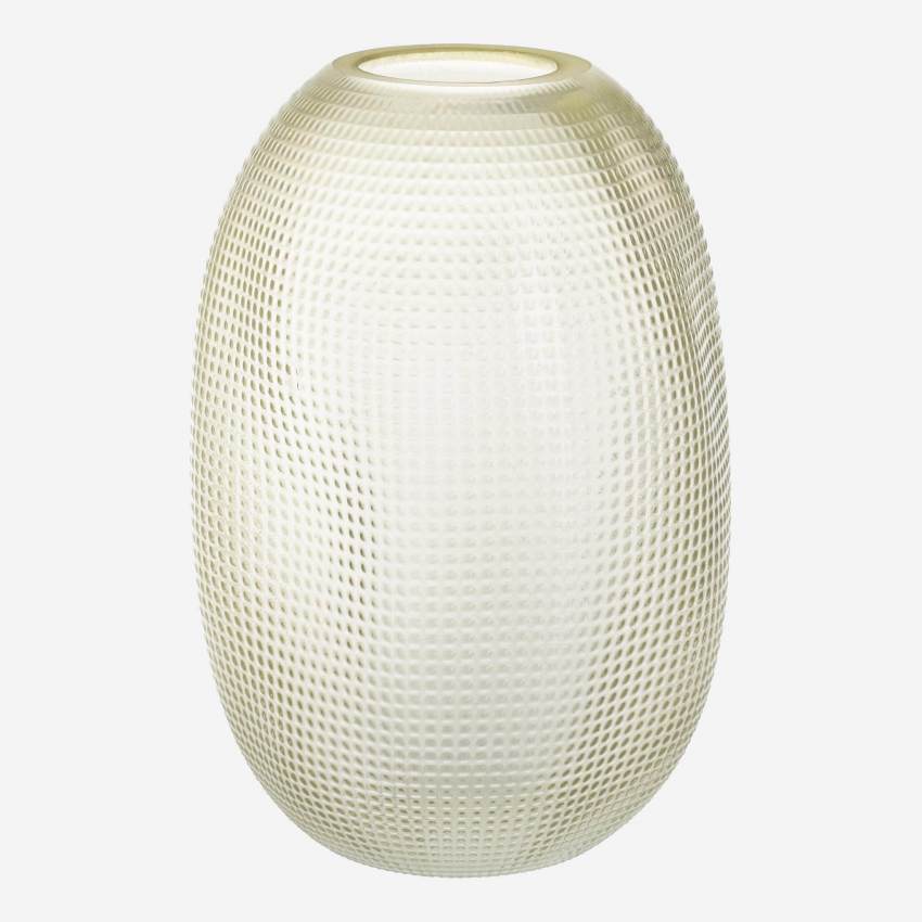 Vase aus strukturiertem, mundgeblasenem Glas - Gelb