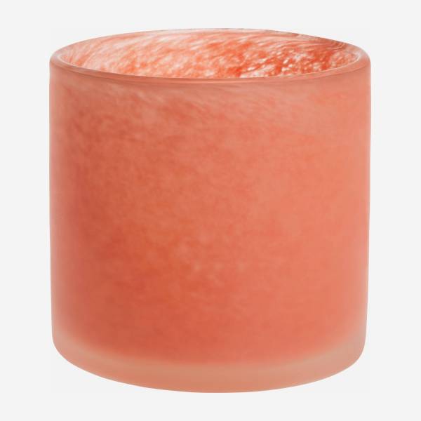 Photophore en verre soufflé bouche - H10 cm - Orange