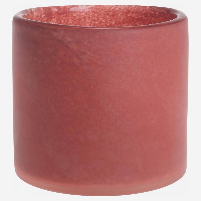 Photophore en verre soufflé bouche - H10 cm - Rouge