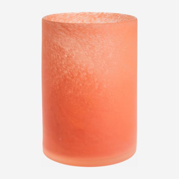 Vase aus mundgeblasenem Glas - H. 25 cm - Orange