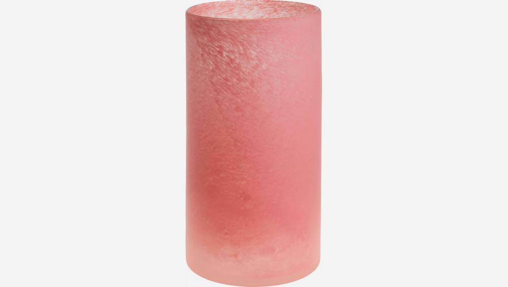 Vase en verre soufflé bouche - H28 cm - Rose