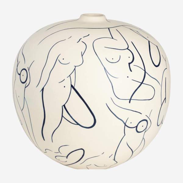 Vase en grès - Motif by Floriane Jacques - 30 cm