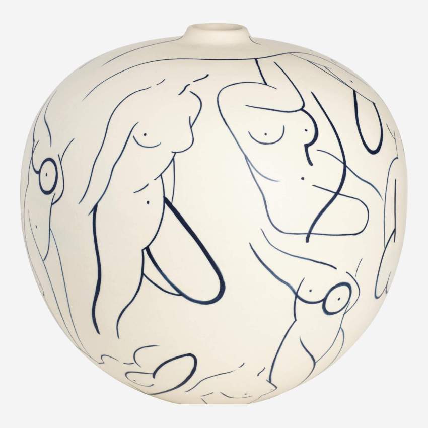 Vase en grès - Motif by Floriane Jacques - 30 cm