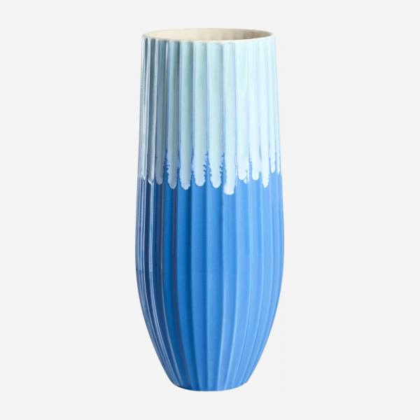 Vase bicolore en grès - Bleu et Vert