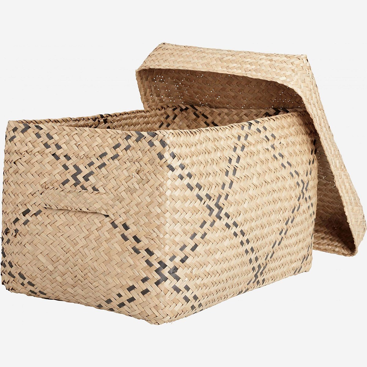 Pho - 3er-Set rechteckige Körbe aus Seegras + Deckel - Habitat