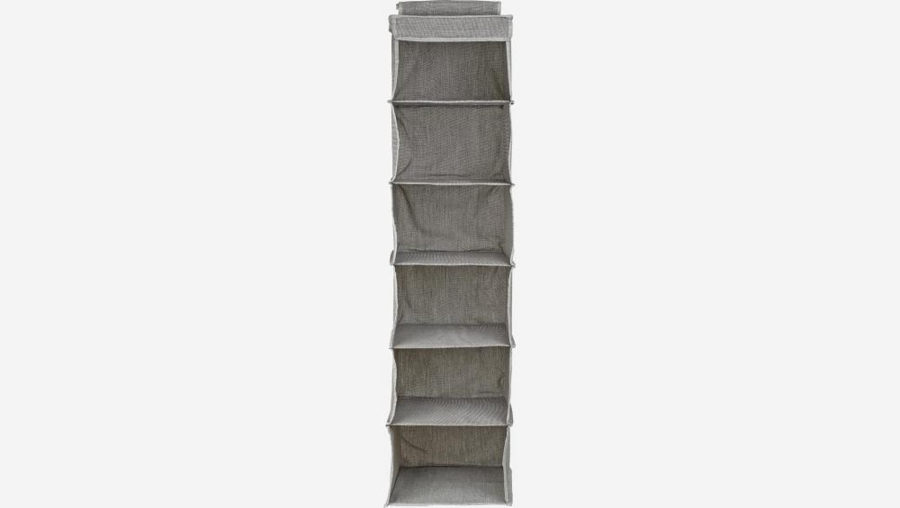 Fabric hanging storage 6 compartments - Grey