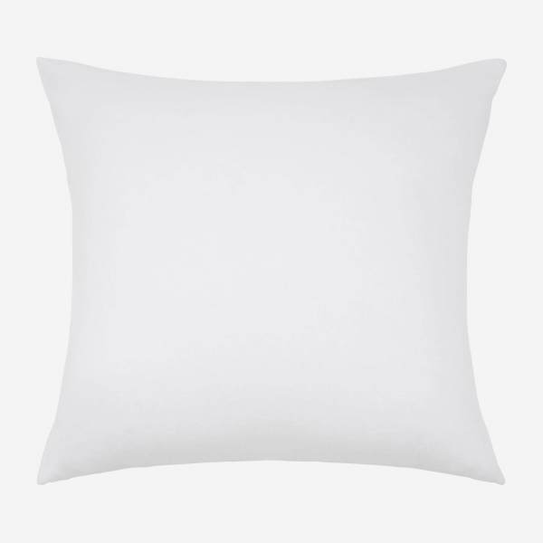 Kopfkissenschoner aus gebürsteter Baumwolle - 2 Seiten - 80 x 80 cm - Weiß