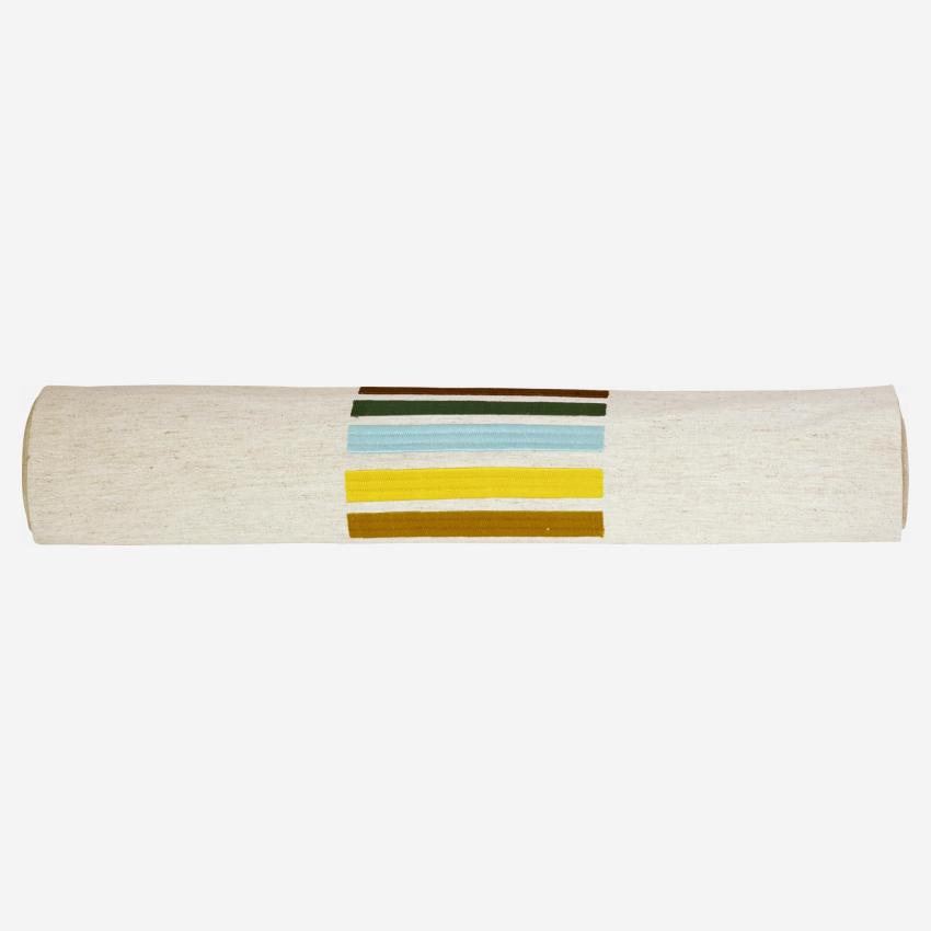 Camino de mesa 40x200cm blanco con rayas coloridas
