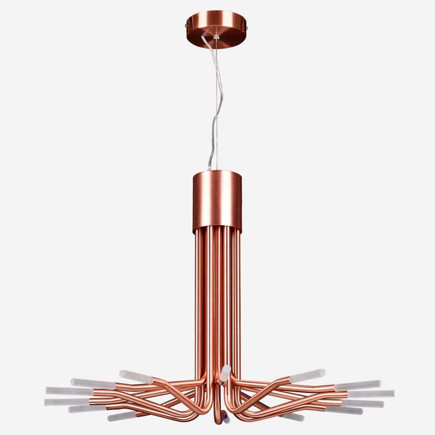 Suspension chandelier cuivre en métal et acrylique
