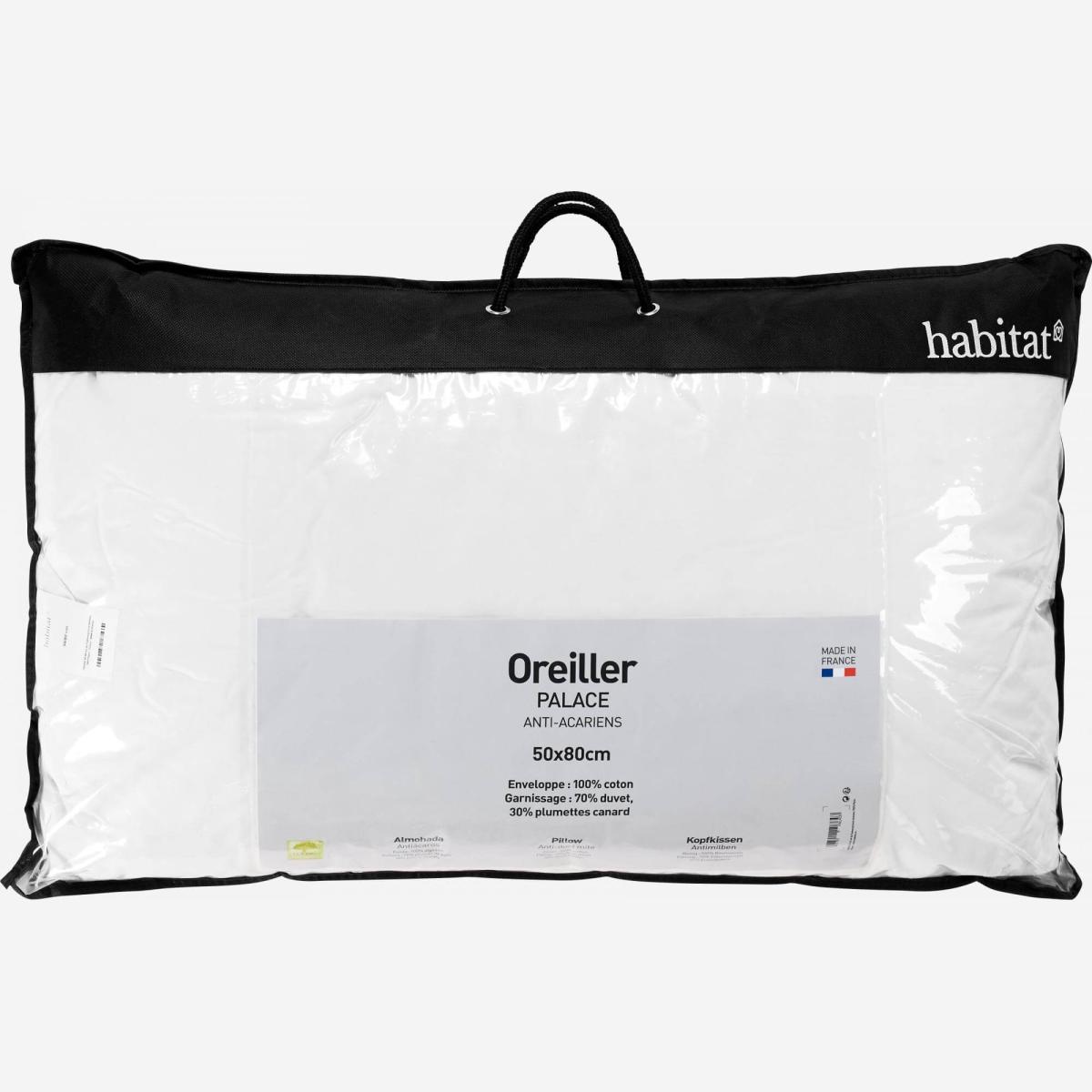 Palace - Oreiller duvet de canard 50x80cm blanc - Habitat
