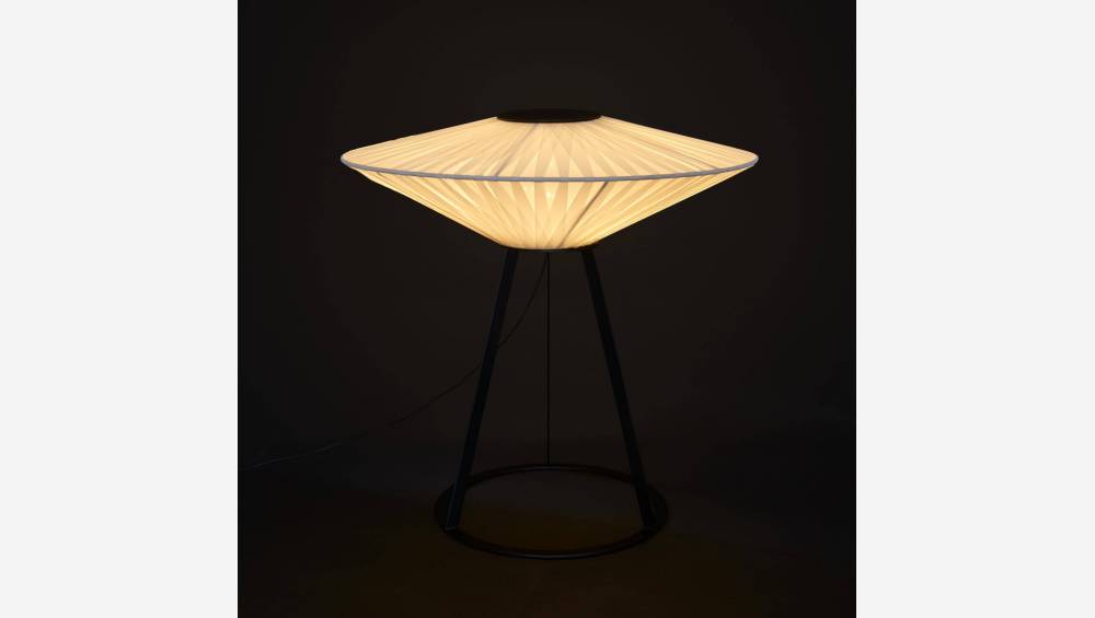 Lámpara de mesa-Acero y tela-Negro y blanco- Design by Béatrice Durandart