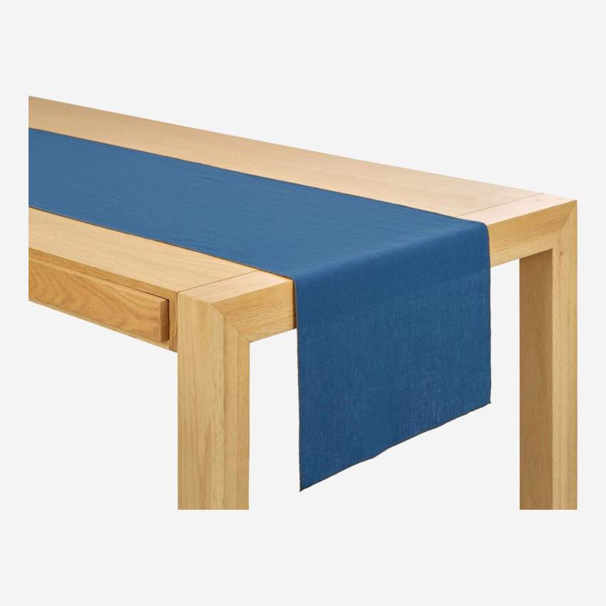Linen Table Runner Navy Blue
