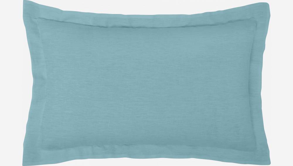 Taie d'oreiller en lin - 50 x 80 cm - Bleu clair