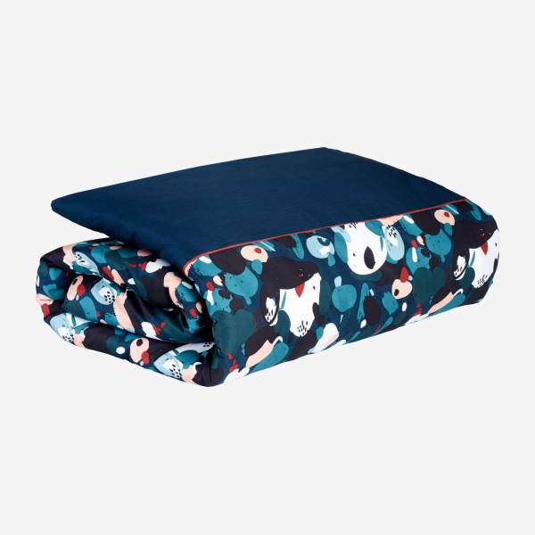 Bettbezug aus Baumwolle - 260 x 240 cm - Blau