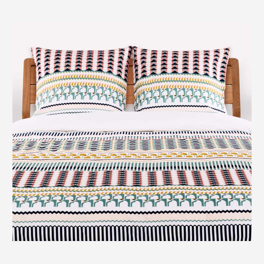 Parure de lit en coton - 220 x 240 cm -Multicolore - Design by Floriane Jacques