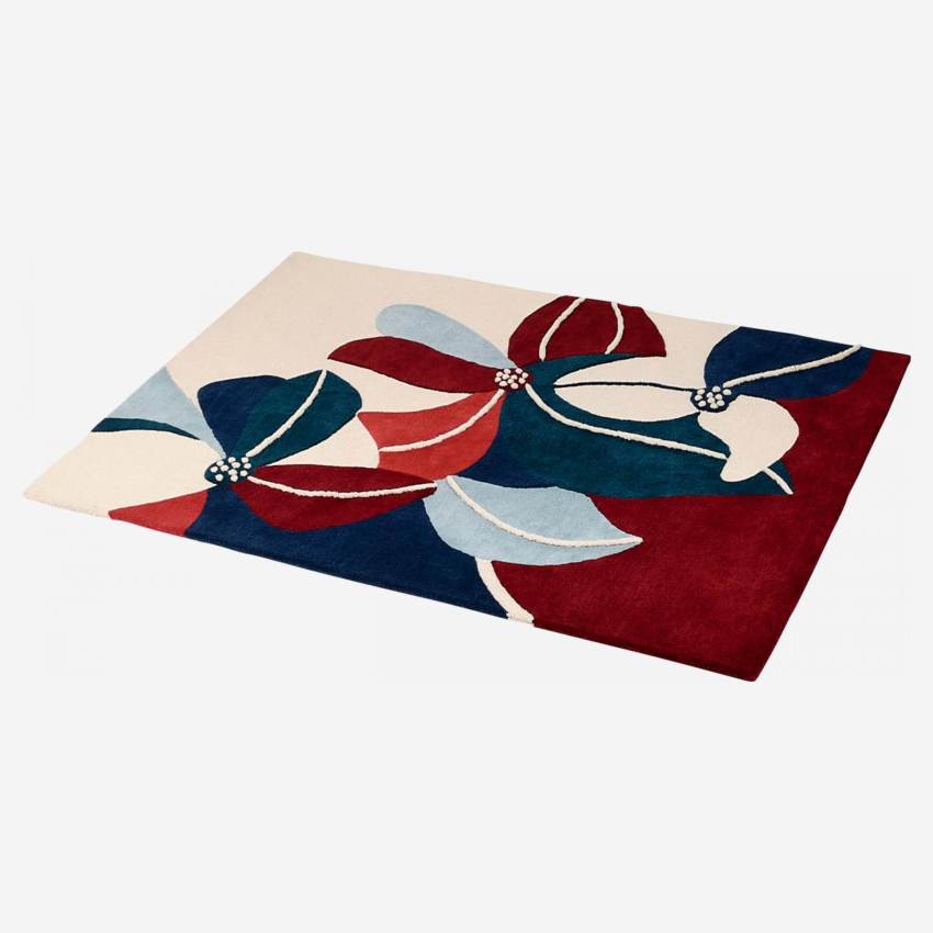 Getufteter Teppich aus Wolle - 170 x 240 cm - Motiv