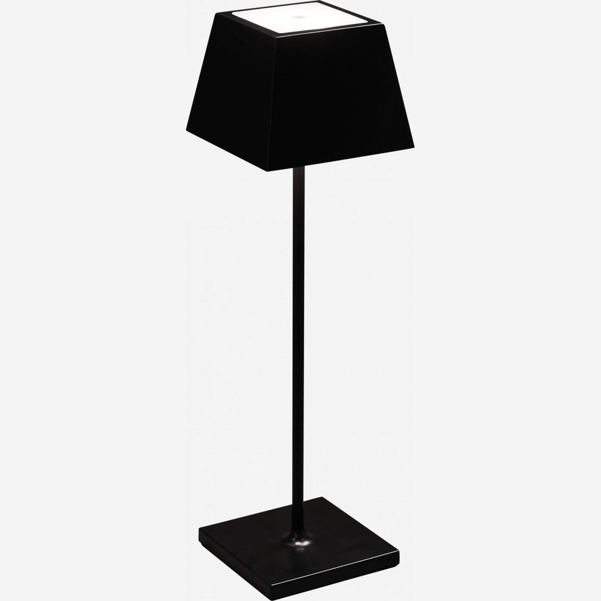 lampara de mesa movil de led ip44 en aluminio diametro 10 cm x altura 38 cm negra