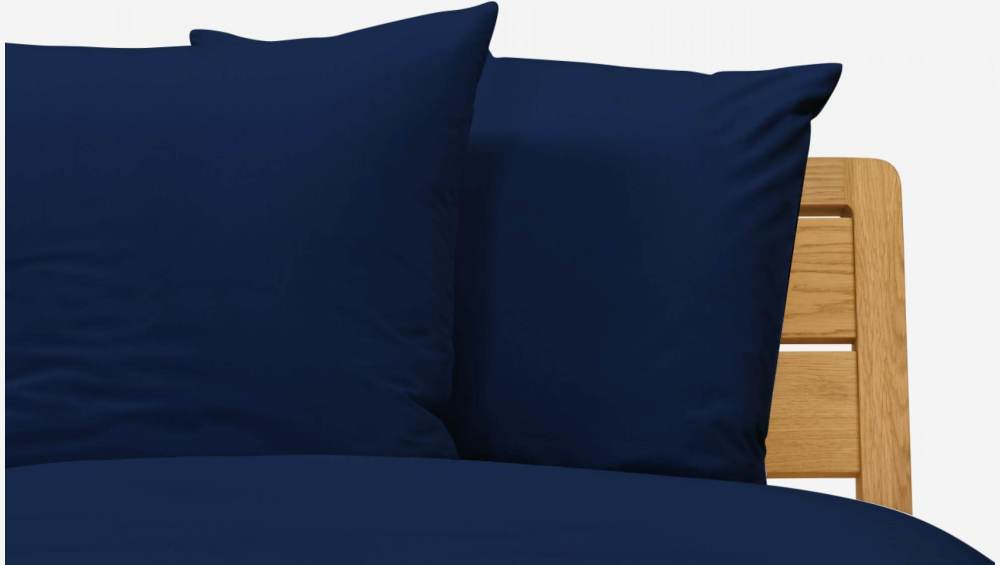 Parure de lit en coton - 240 x 220 cm + 2 Taies 65 x 65 cm - Bleu