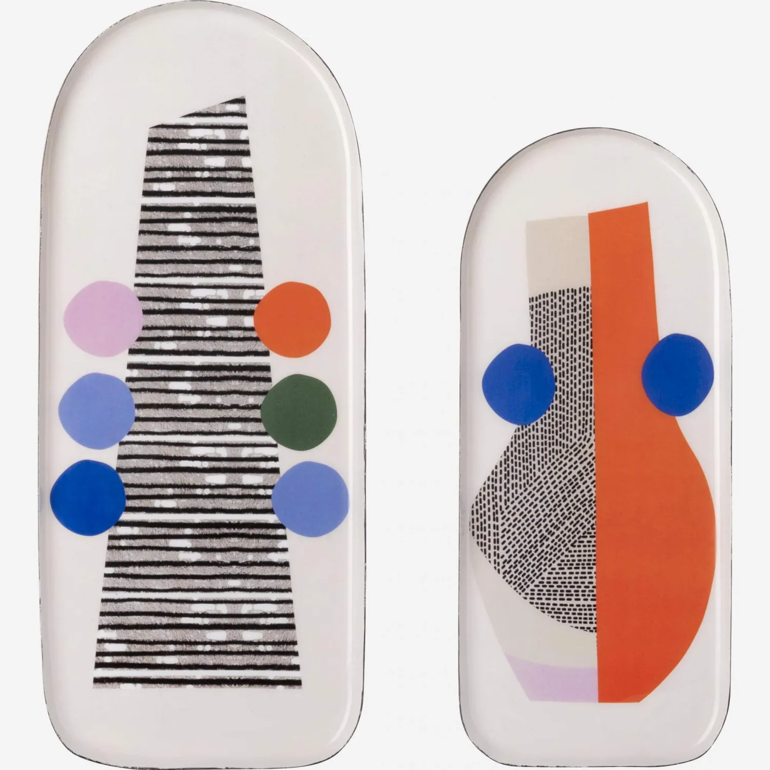 Lot de 2 plateaux en métal - Multicolore