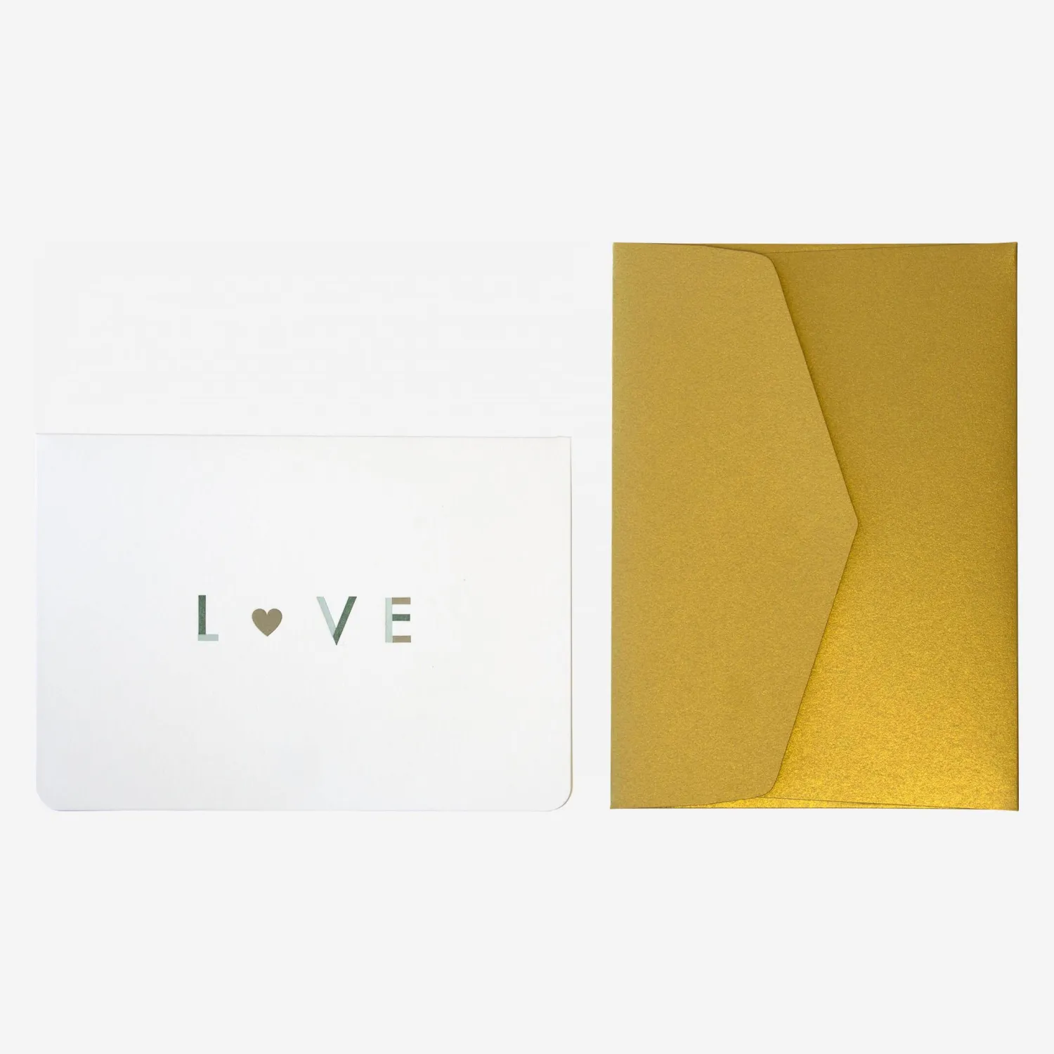 Carte "Love" avec enveloppe dorée - Design by Floriane Jacques - 1