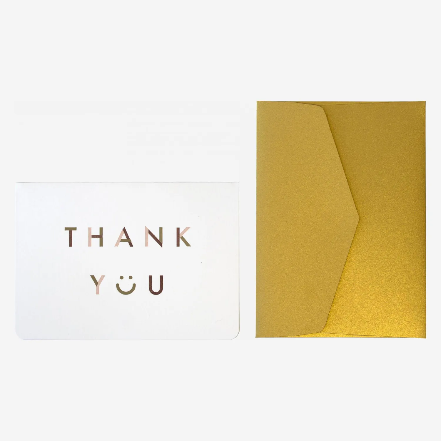 Carte "Thank you" avec enveloppe dorée - Design by Floriane Jacques - 1