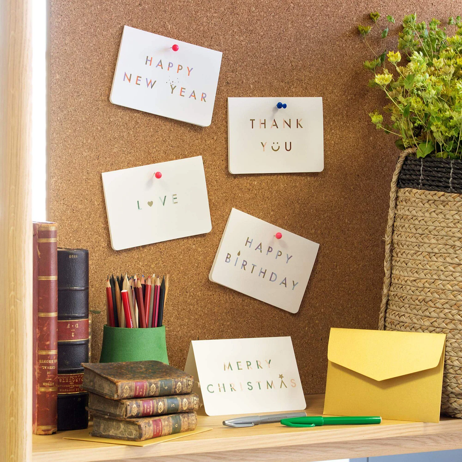 Carte "Thank you" avec enveloppe dorée - Design by Floriane Jacques - 2