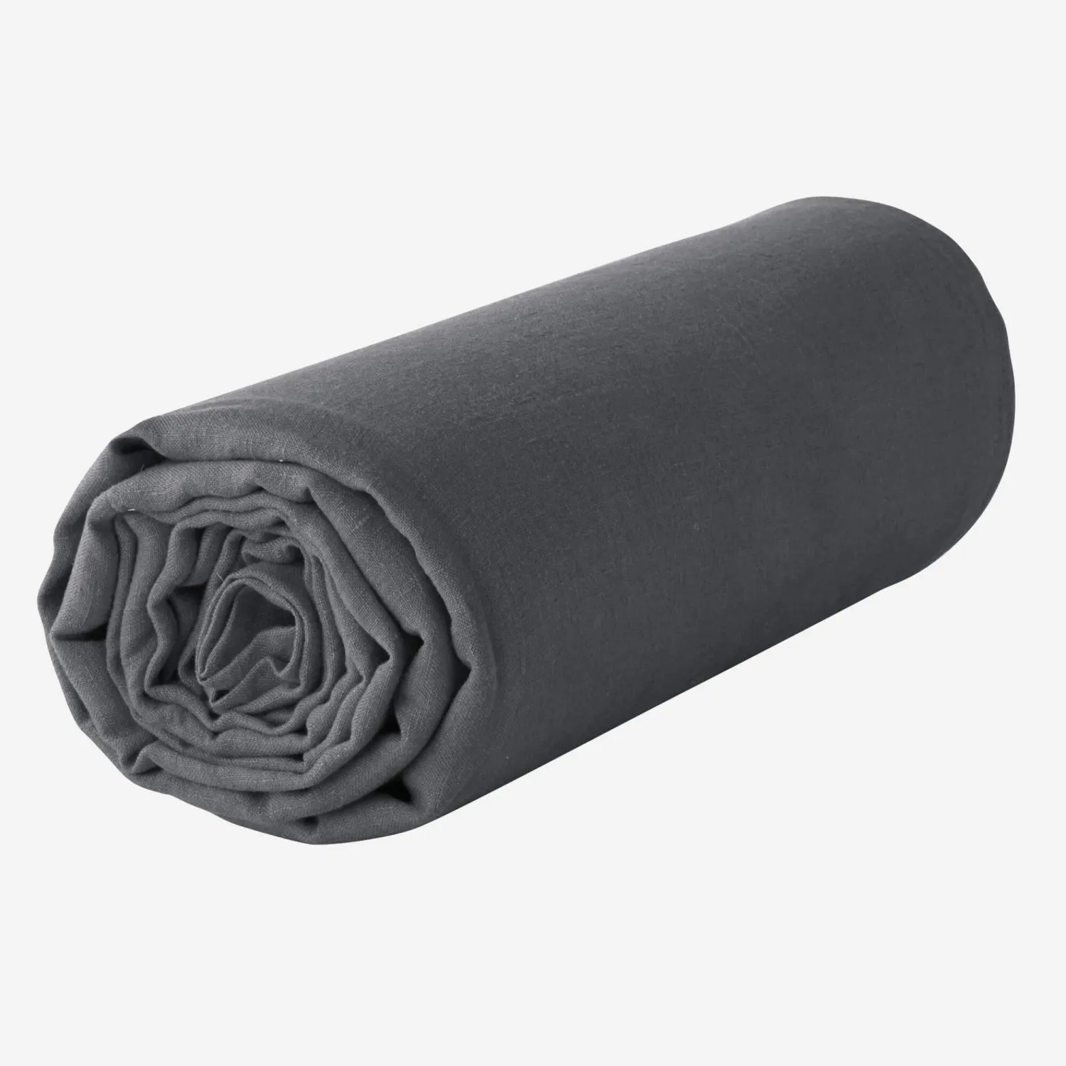 Drap housse en lin - 160 x 200 cm - Gris