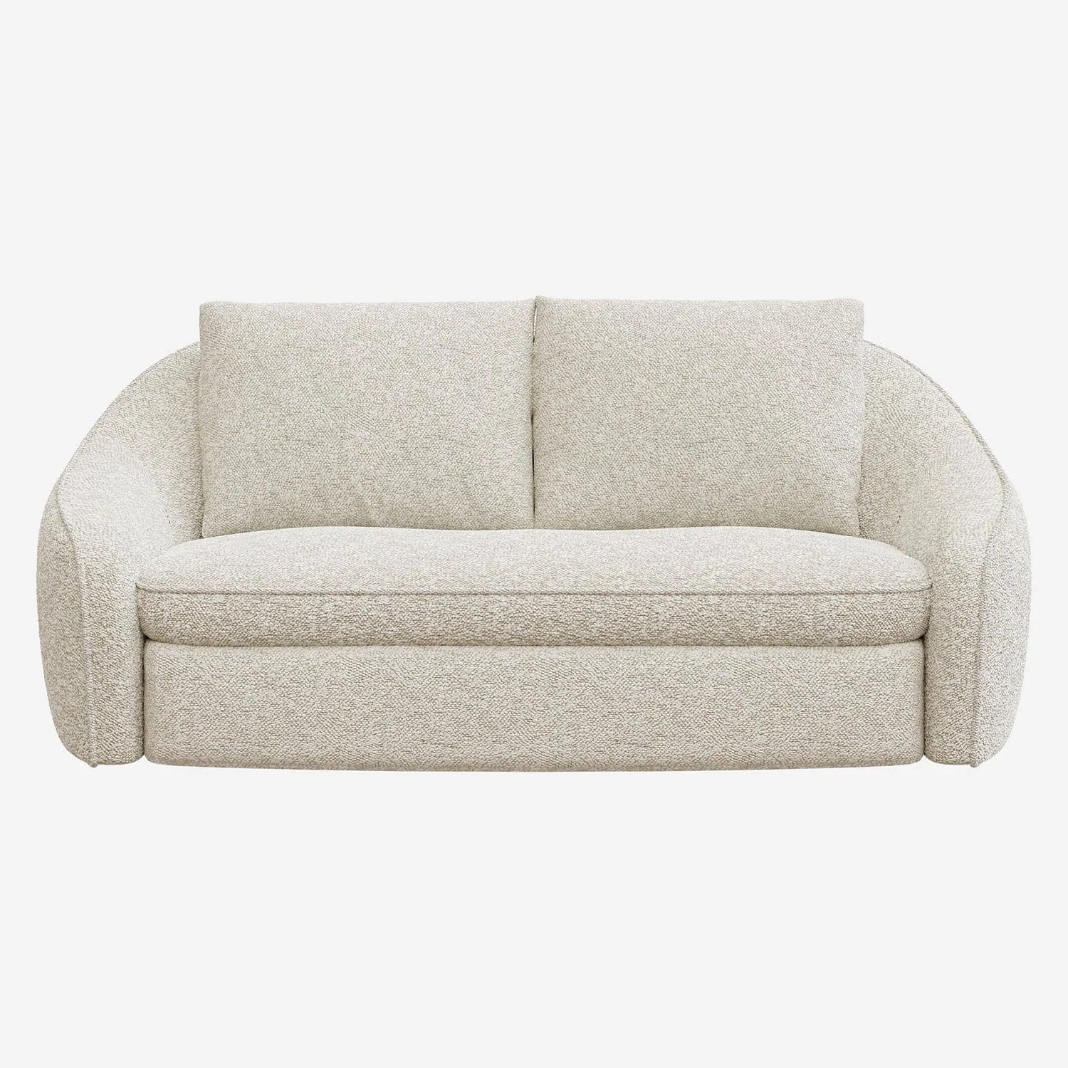 Canapé 2 places en tissu bouclette - Beige - 2