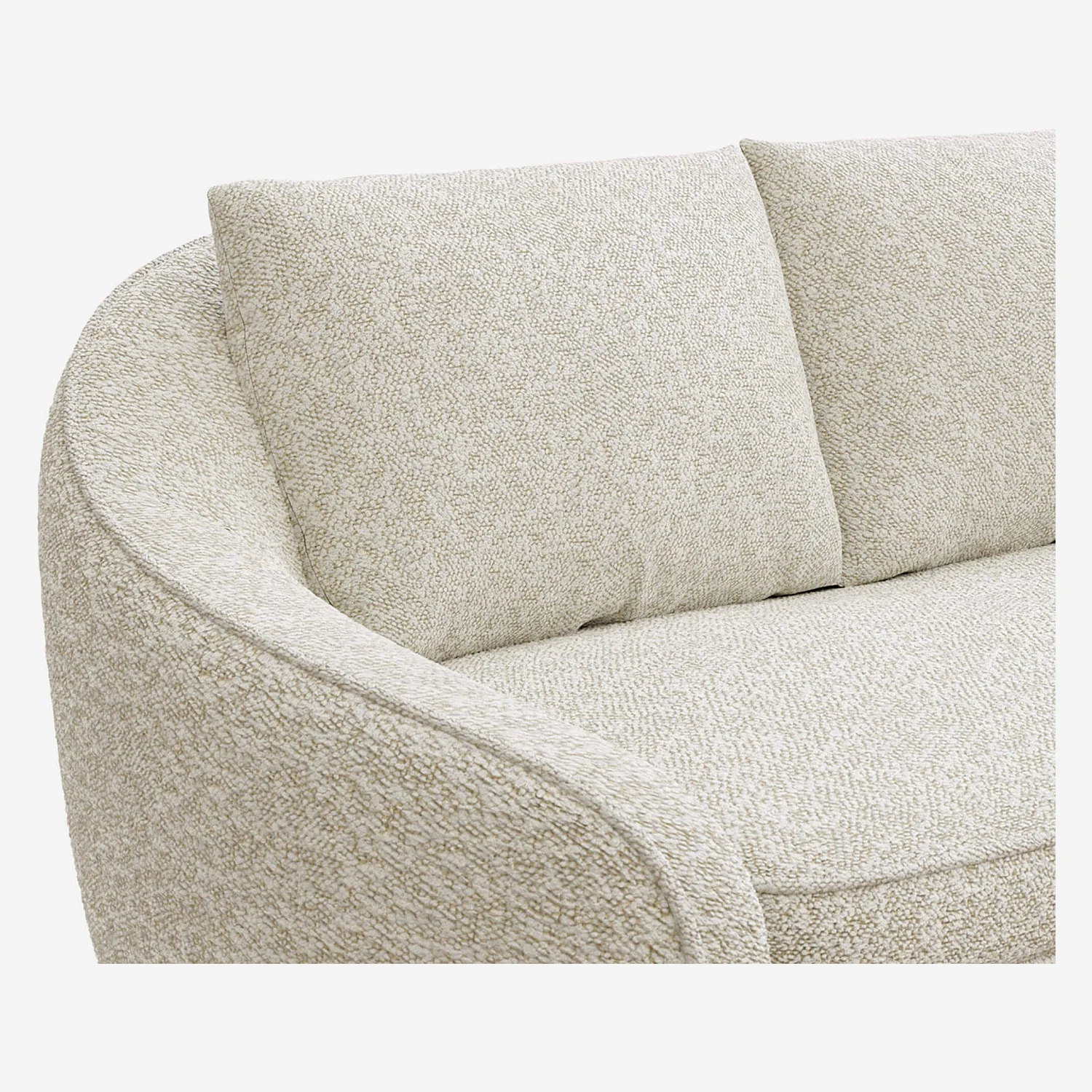 Canapé 2 places en tissu bouclette - Beige - 3