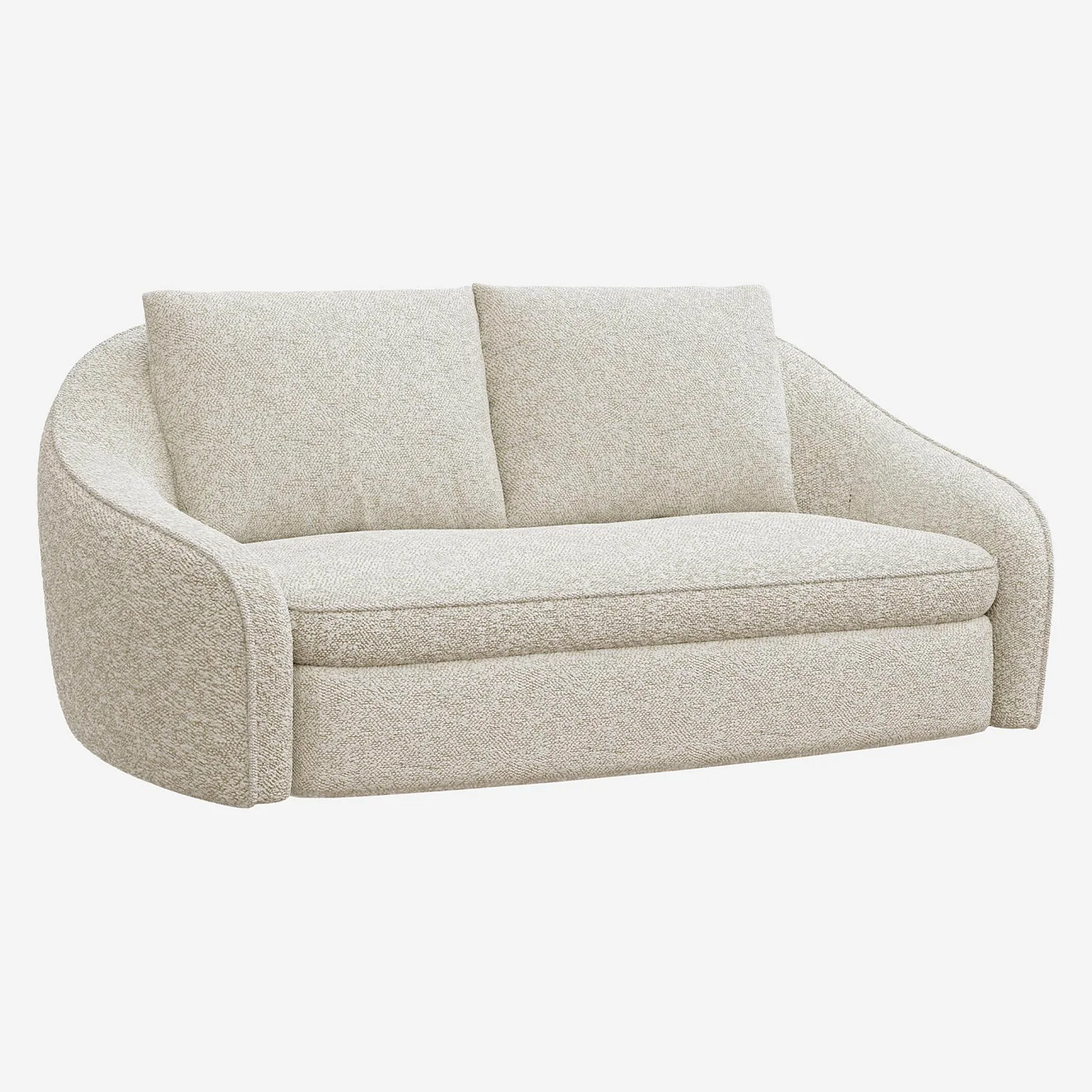 Canapé 2 places en tissu bouclette - Beige - 4