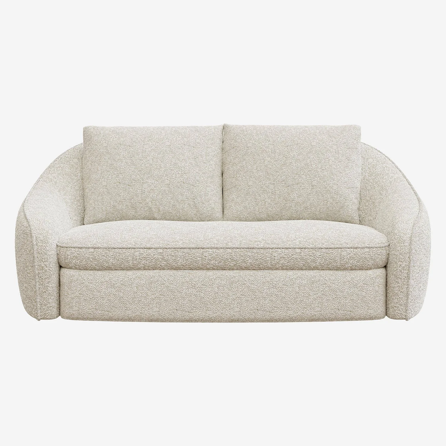 Canapé 2 places en tissu bouclette - Beige - 2