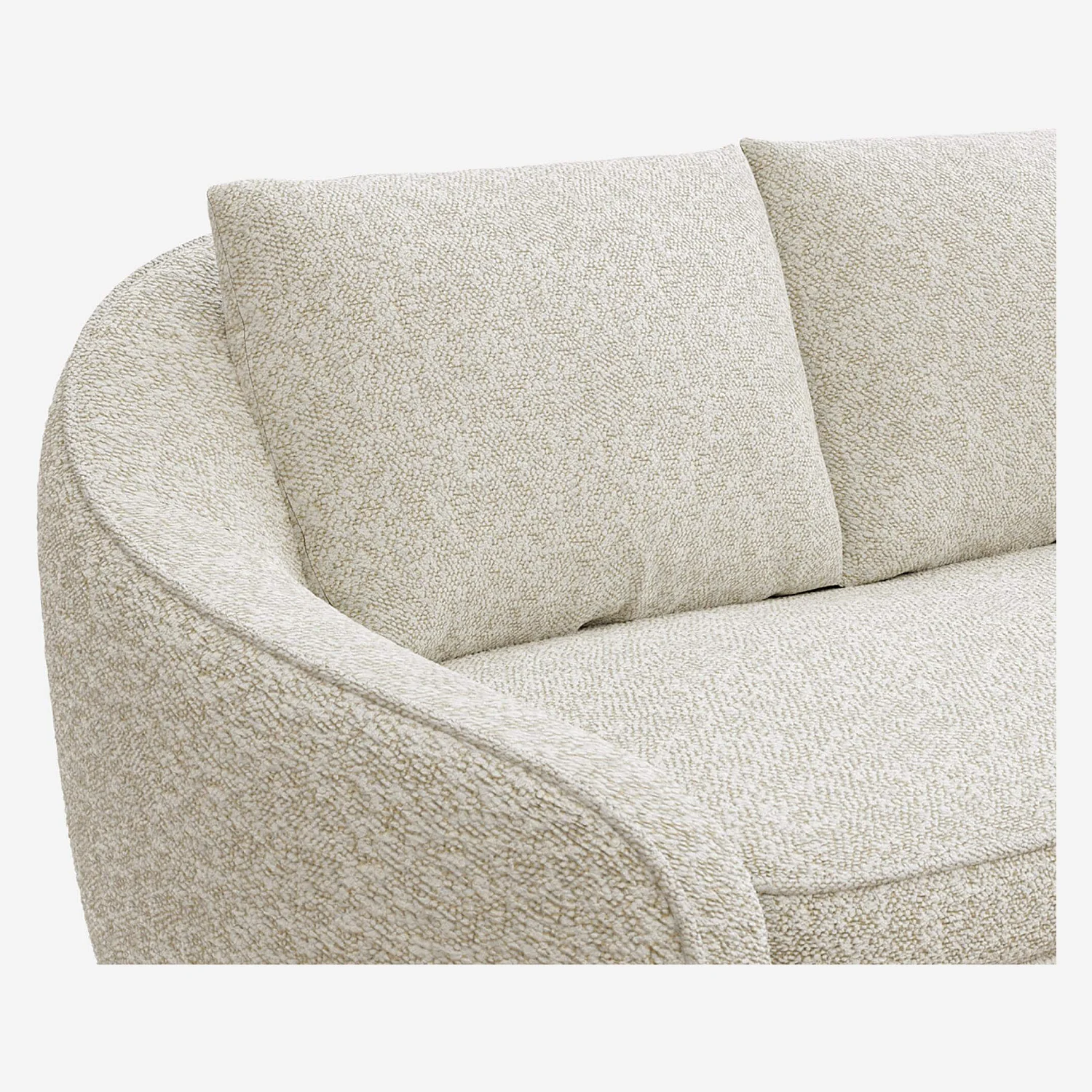 Canapé 2 places en tissu bouclette - Beige - 3