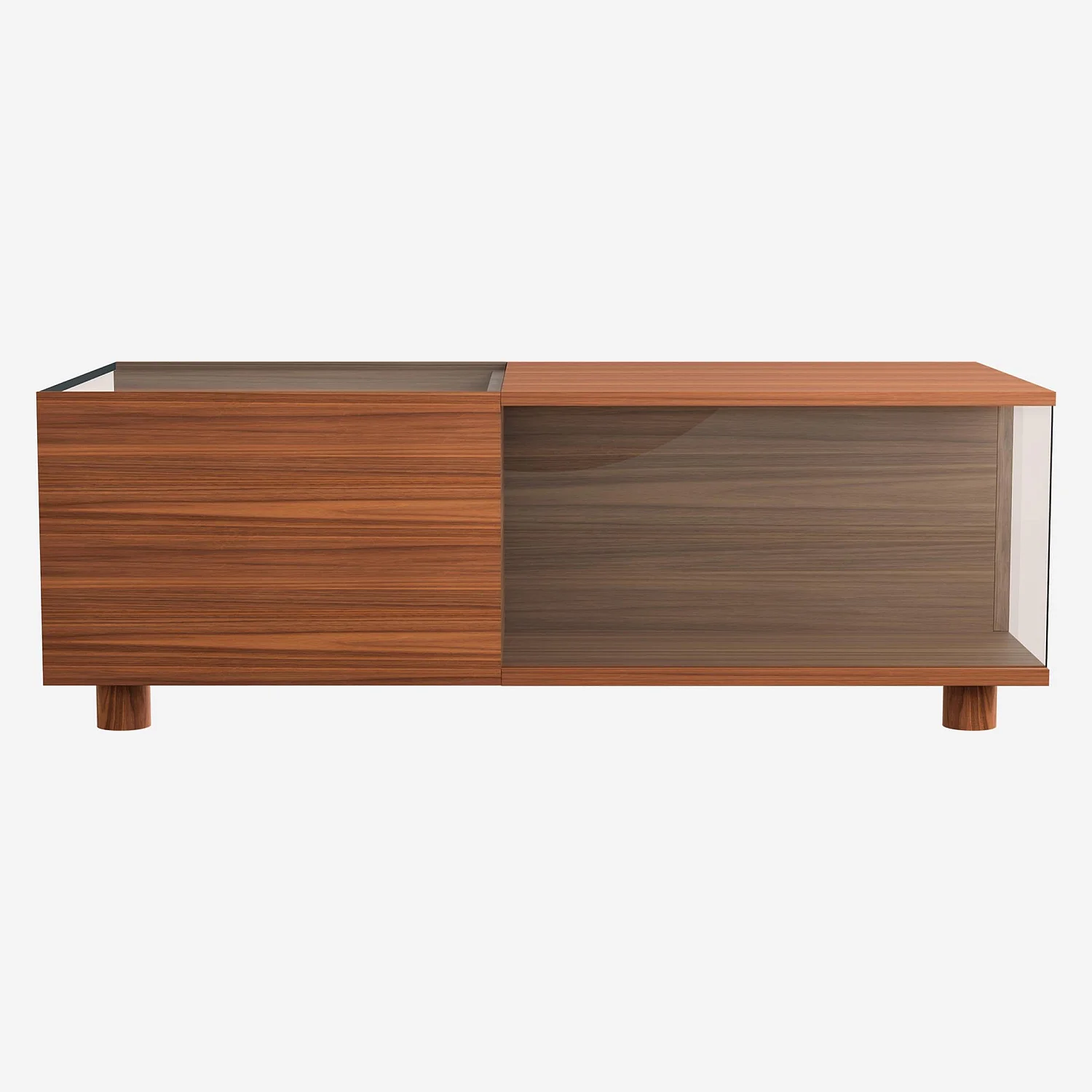 Table basse en noyer et verre - Design by Marie Matsuura - 1