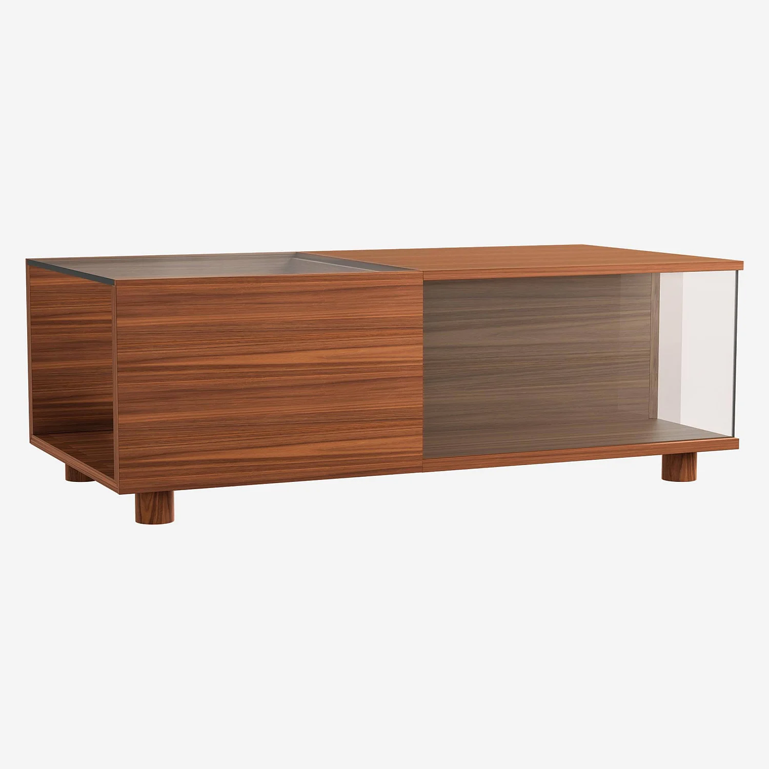 Table basse en noyer et verre - Design by Marie Matsuura - 3