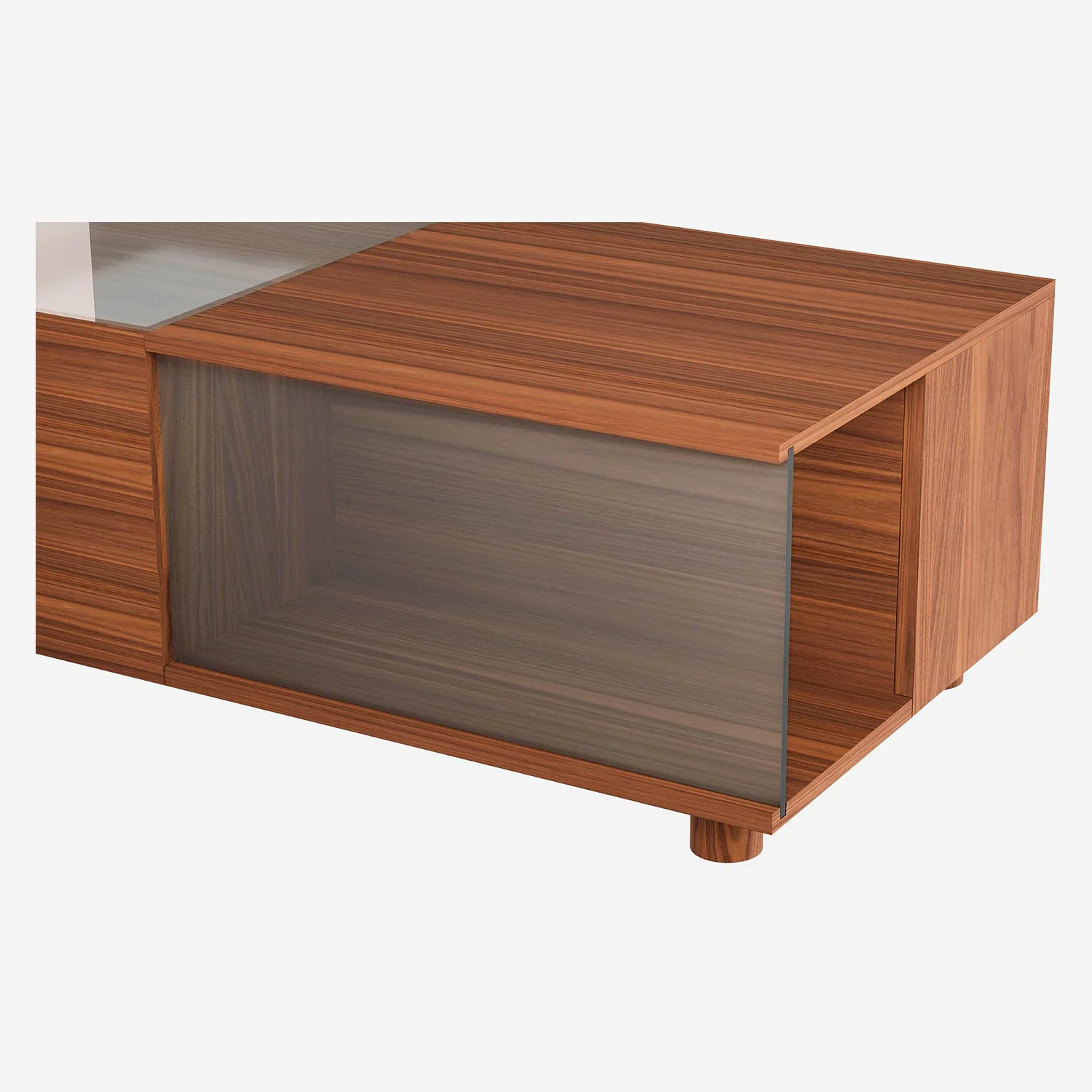 Table basse en noyer et verre - Design by Marie Matsuura - 2