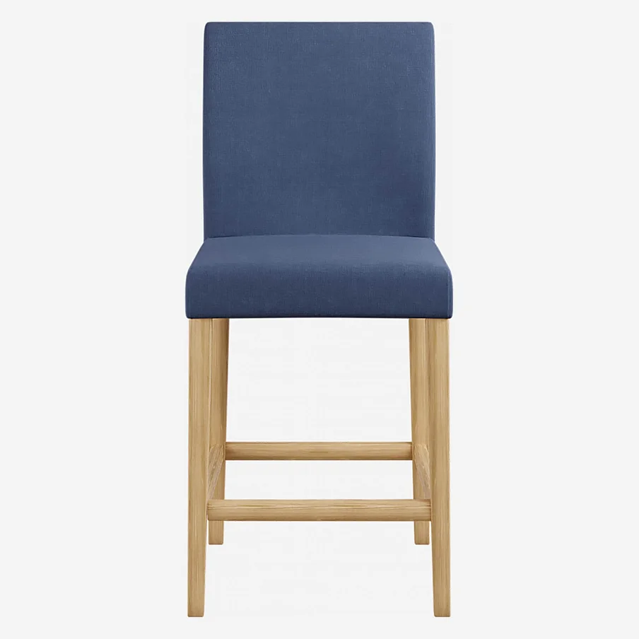Mittelhoher Barstuhl mit Stoffbezug - Blau - 3
